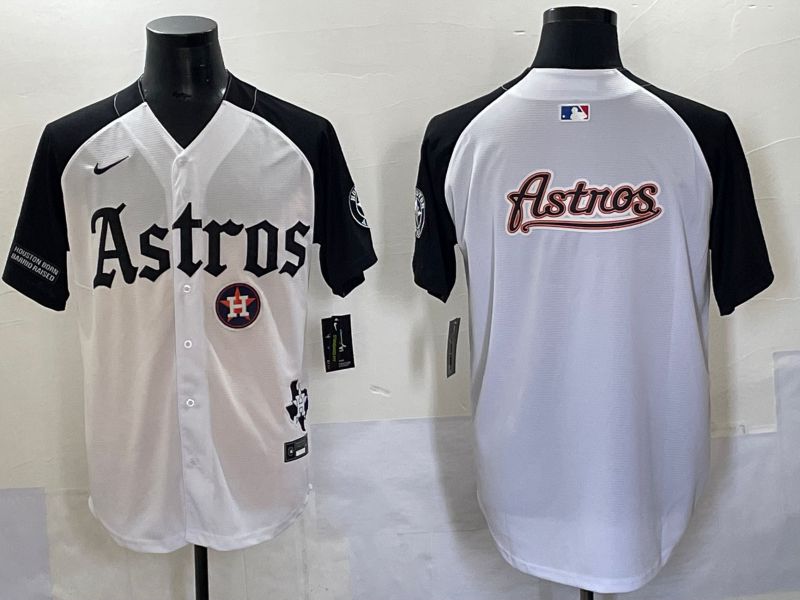 Men 2025 Houston Astros Blank White Black Five generations Joint Name Nike MLB Jersey style 24